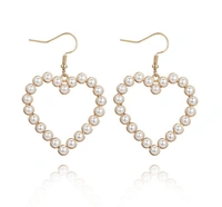 Arzonai European and American Hot-Selling Fashion Personality Original Geometric Hoop Earrings Swirl Petals Minimalist Earrings Women - Free Size, Alloy,  Pearl,  Pack of1